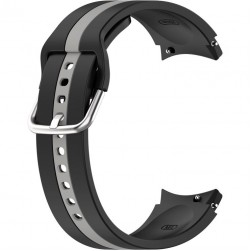 Ремешок Rumi Sport Line силиконовый для Galaxy Watch4 / 5 / 6 / 7 (20 мм, черный / серый)