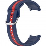 Силиконовый ремешок Rumi Sport Line для Galaxy Watch4 / 5 / 6 (20 мм, синий/красный)