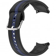 Ремешок Rumi Sport Line силиконовый для Galaxy Watch4 / 5 / 6 / 7 (20 мм, черный / синий)