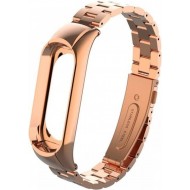 Браслет Rumi Heavy металлический для Xiaomi Mi Band 3 / 4 (красное золото)