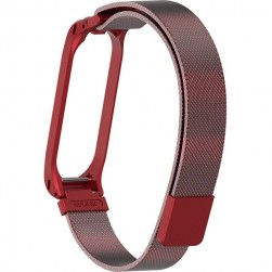 Браслет Rumi Milanese loop металлический для Xiaomi Mi Band 3 / 4 (красный)
