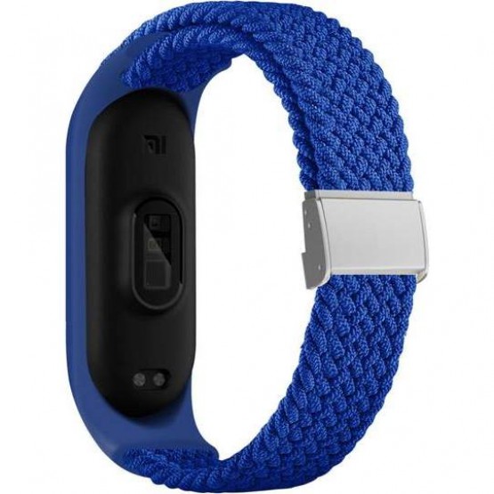 Нейлоновый ремешок Rumi Wick для Xiaomi Smart Band 7 (плетеный, синий)