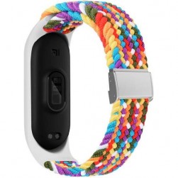 Нейлоновый ремешок Rumi Wick для Xiaomi Smart Band 7 (плетеный, радужный микс)