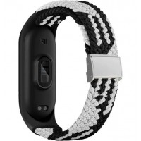 Нейлоновый ремешок Rumi Wick для Xiaomi Smart Band 7 (плетеный, бело-черный)