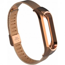 Браслет Xiaomi миланский сетчатый для Mi Band 3 / 4 (розовое золото)