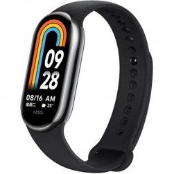 Фитнес-браслет Xiaomi Smart Band 8 (серый, с черным силиконовым ремешком, китайская версия)