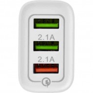 Сетевое зарядное Rexant USBx3 3A + 1A + 1A (белый)